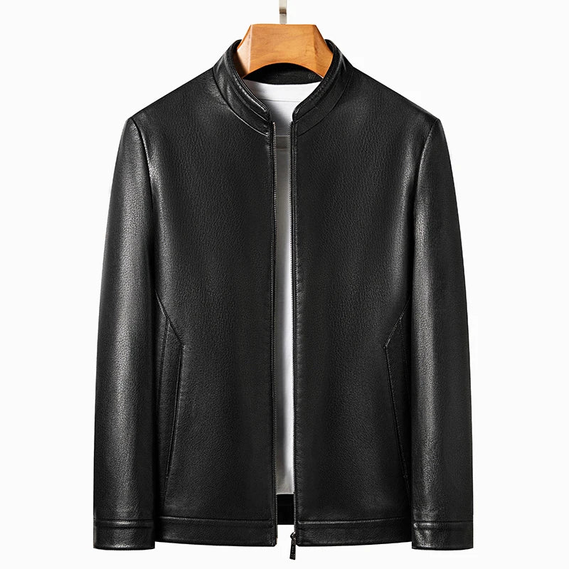 Chamarra de Cuero Diseñador Premium para Hombre Stefano Romano®