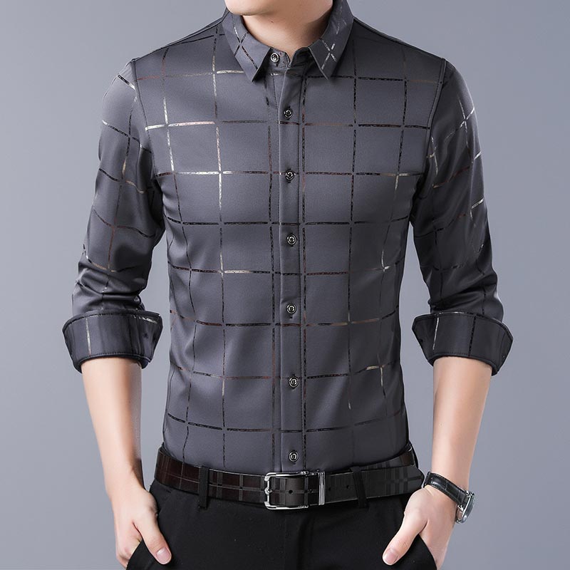 Camisa de Seda de Manga Larga a Cuadros Soul para Hombre Stefano Romano®