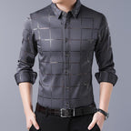 Camisa de Seda de Manga Larga a Cuadros Soul para Hombre Stefano Romano®