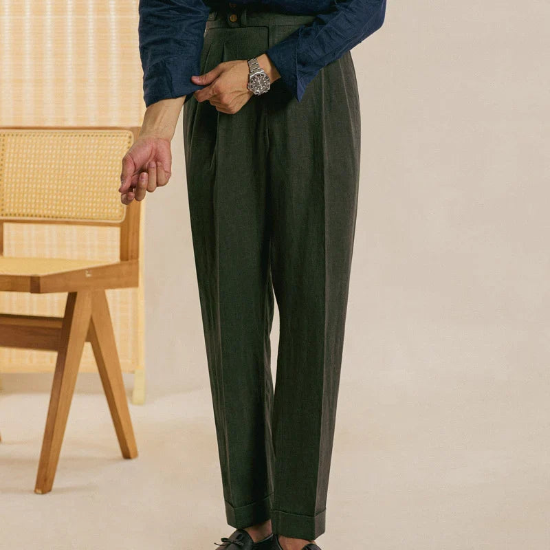 Pantalón de Vestir de Lino para Hombre Stefano Romano®