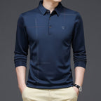 Camisa de Manga Larga Cuello Polo Poliéster para Hombre Stefano Romano®