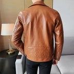 Chamarra de Cuero Slim Fit Diseñador Premium para Hombre Marco Stefano Romano®