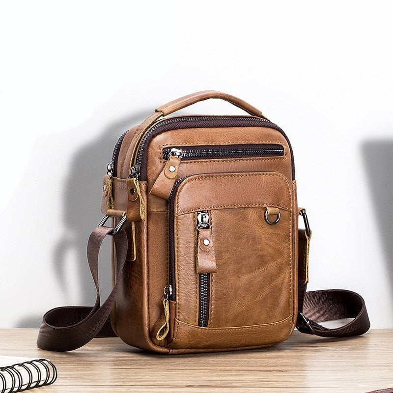 Bolsa Pequeña de Cuero Genuino para Hombre Marco Stefano Romano®