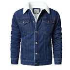 Chamarra de Mezclilla con Forro de Lana Cuello Polo para Hombre Marco Stefano Romano®