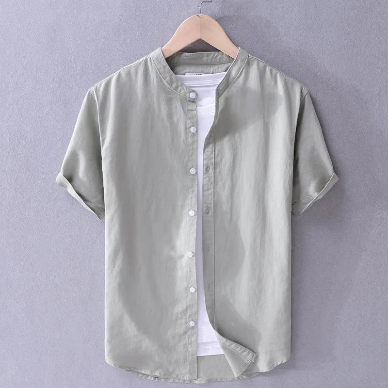 Camisa de Manga Corta de Lino para Hombre Stefano Romano®