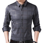 Camisa de Seda de Manga Larga a Cuadros Soul para Hombre Stefano Romano®