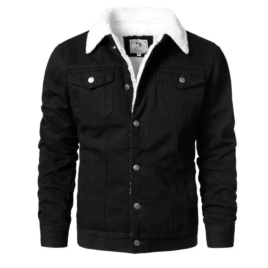 Chamarra de Mezclilla con Forro de Lana Cuello Polo para Hombre Marco Stefano Romano®