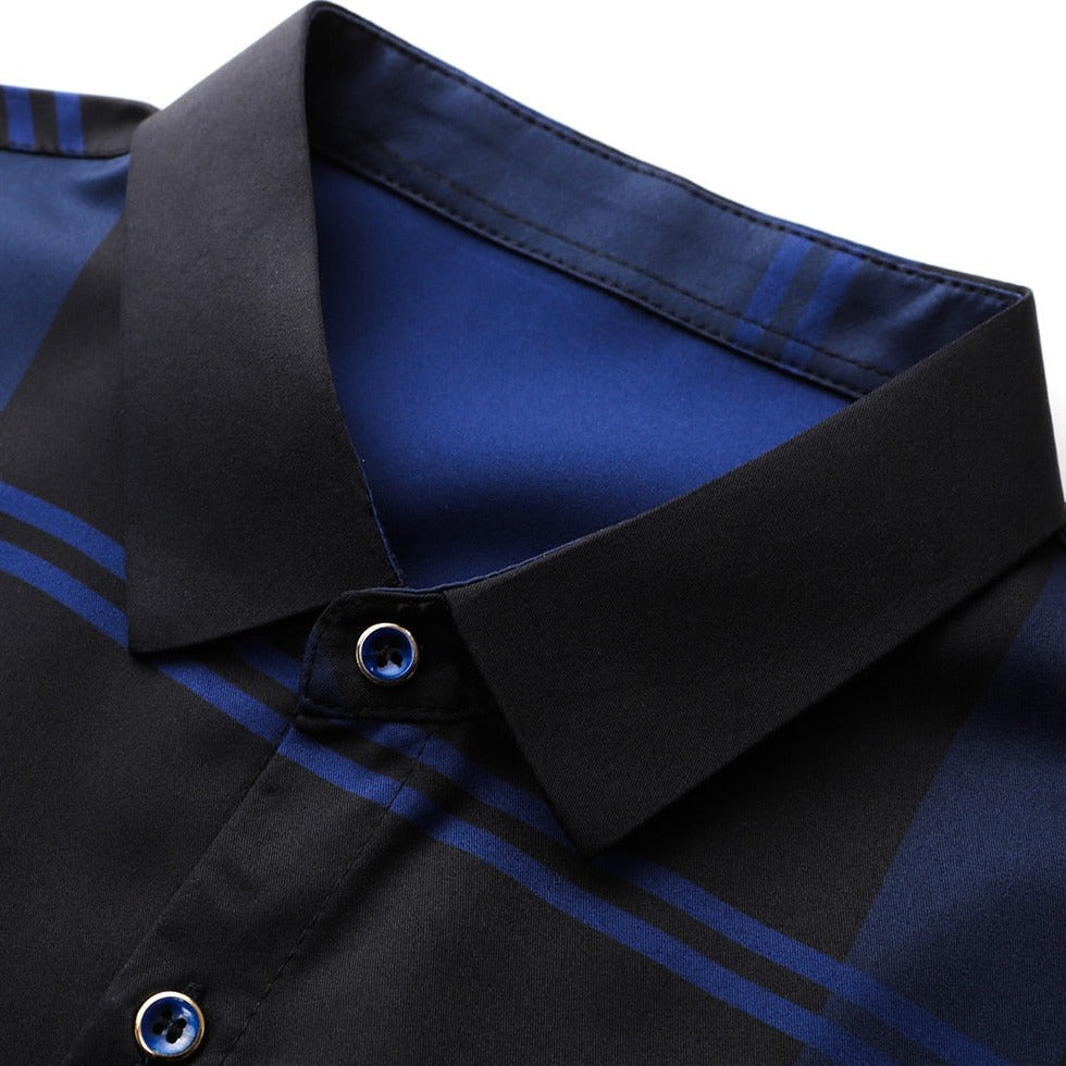 Camisa de Manga Larga a Cuadros Premium para Hombre Stefano Romano®