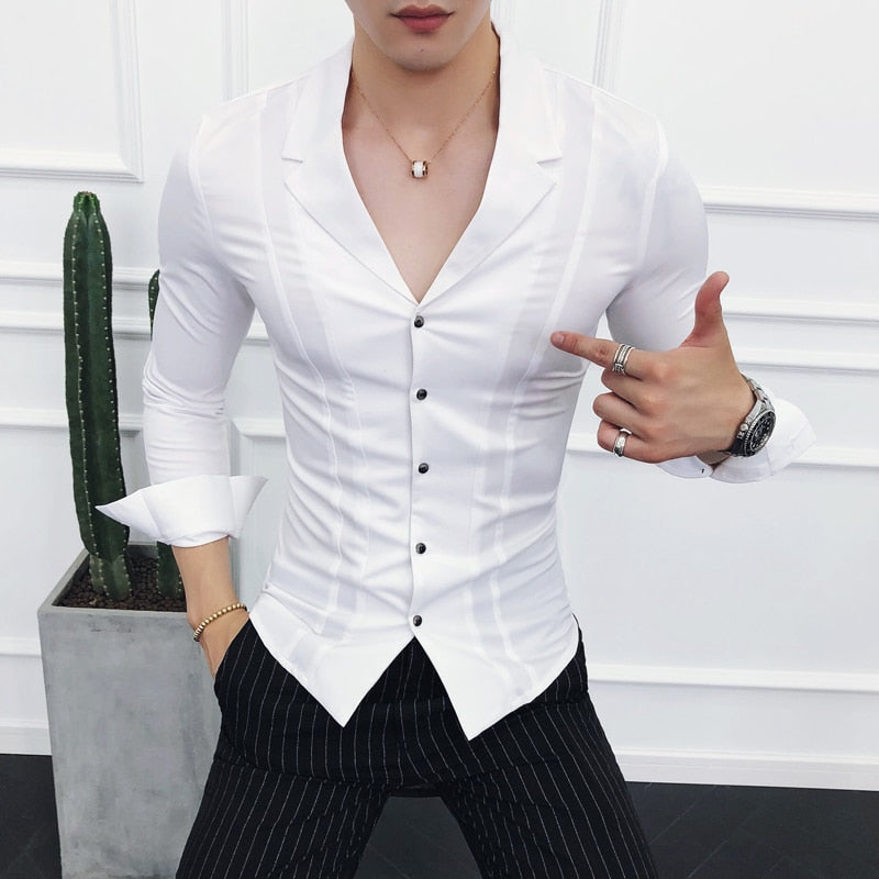 Camisa de Vestir Sport Fino Moderno Poliéster para Hombre Marco Stefano Romano®