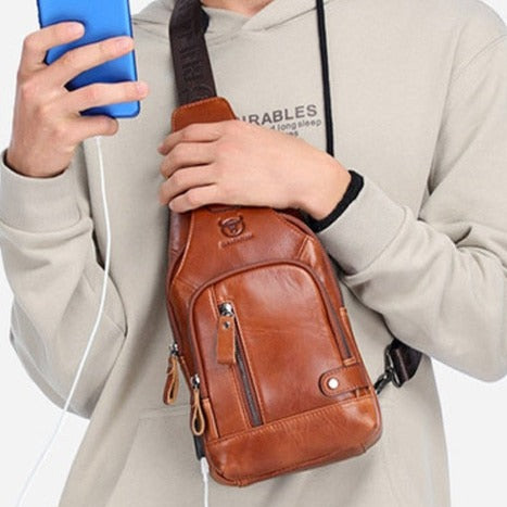 Bolsa Bag de Cuero Genuino para Hombre Stefano Romano®