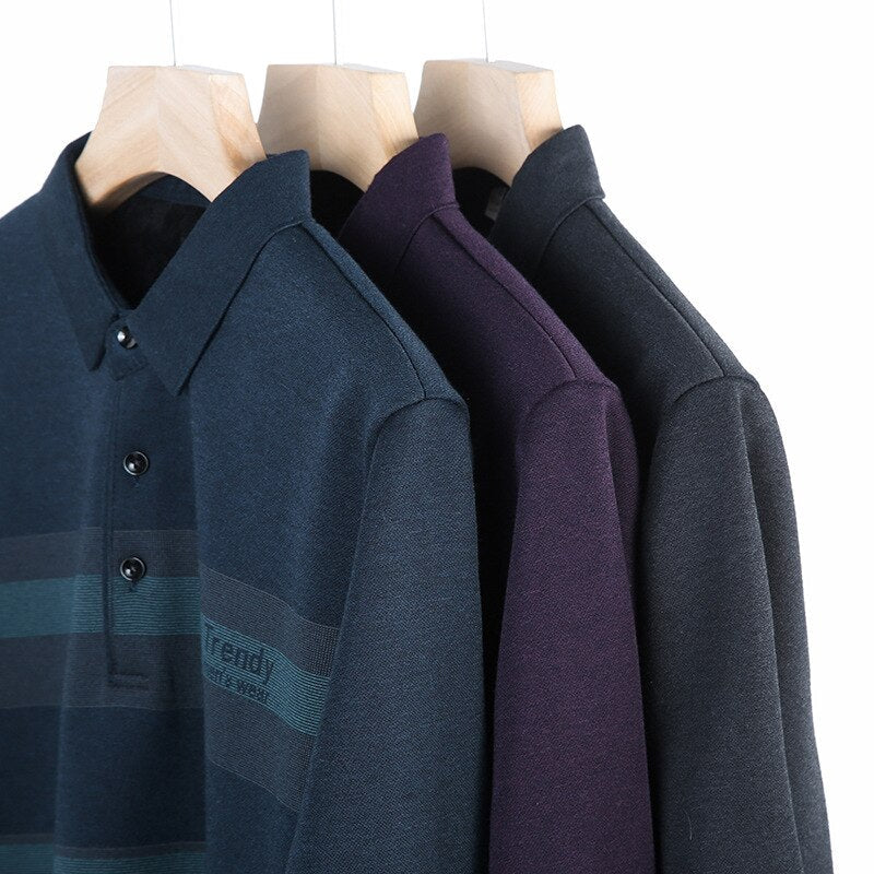 Camisa de Manga Larga Cuello Polo Algodón para Hombre Luca Stefano Romano®