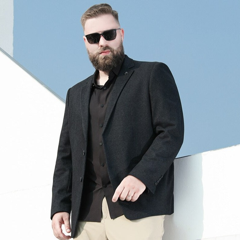 Blazer Plus Size Diseñador Poliéster para Hombre Alessandro Stefano Romano®