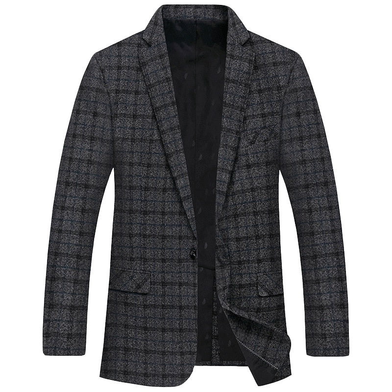 Blazer Plus Size a Cuadros de Diseñador para Hombre Stefano Romano®