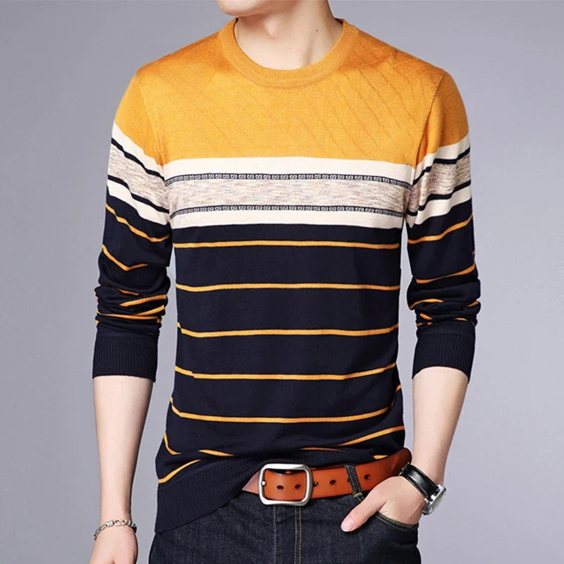 Suéter a Rayas Cuello Redondo para Hombre Marco Stefano Romano®