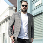 Blazer Plus Size Diseñador Poliéster para Hombre Matteo Stefano Romano®