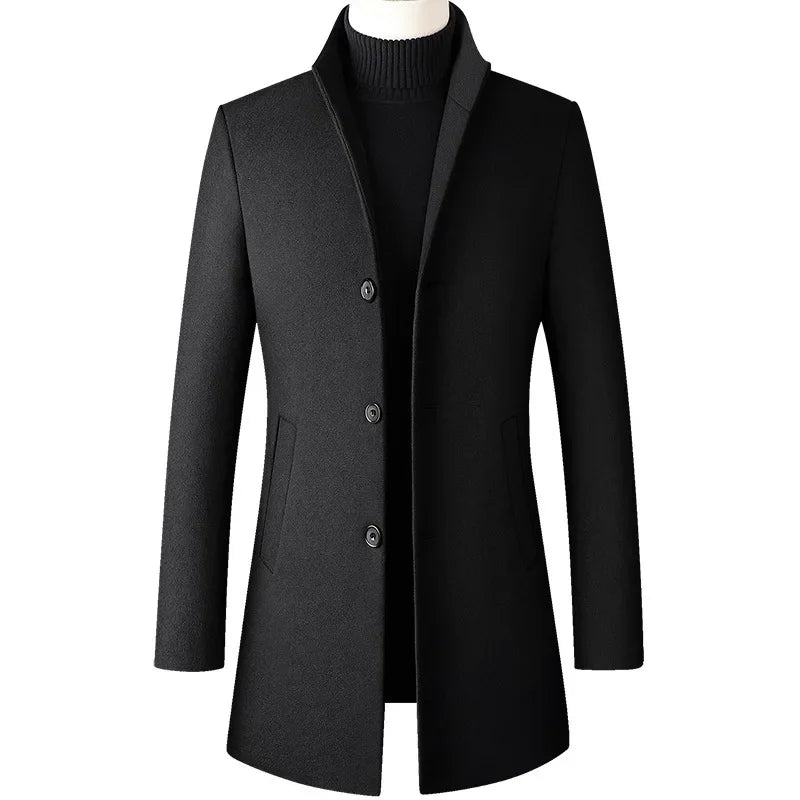 Abrigo Trench Coat Cuello Alto para Hombre Stefano Romano®