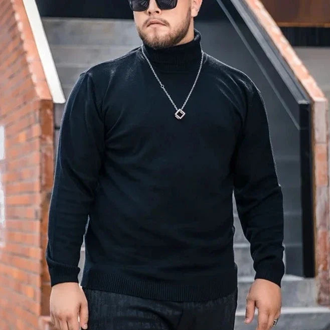 Suéter Plus Size de Cuello Alto para Hombre Stefano Romano®