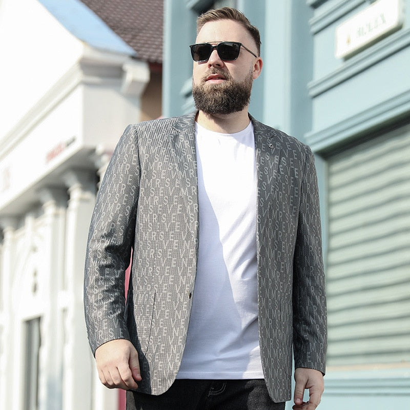 Blazer Plus Size Diseñador Poliéster para Hombre Matteo Stefano Romano®