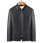 Chamarra de Cuero Diseñador Premium para Hombre Stefano Romano®