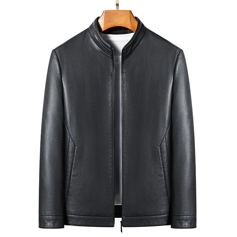 Chamarra de Cuero Diseñador Premium para Hombre Stefano Romano®