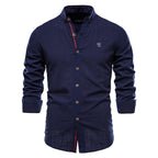 Camisa de Lino Cuello Polo Manga Larga para Hombre Marco Stefano Romano®