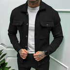 Chamarra Casual Cuello Polo Corte Regular para Hombre Luca Stefano Romano®