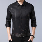 Camisa de Seda de Manga Larga a Cuadros Soul para Hombre Stefano Romano®