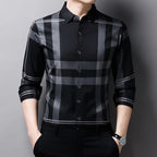 Camisa de Manga Larga a Cuadros Premium para Hombre Stefano Romano®