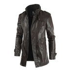 Chamarra Larga de Cuero para Hombre Stefano Romano®