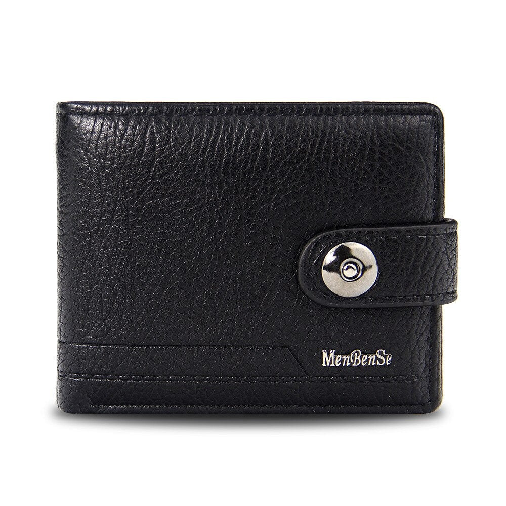 Cartera de Cuero con Botón para Hombre Stefano Romano®