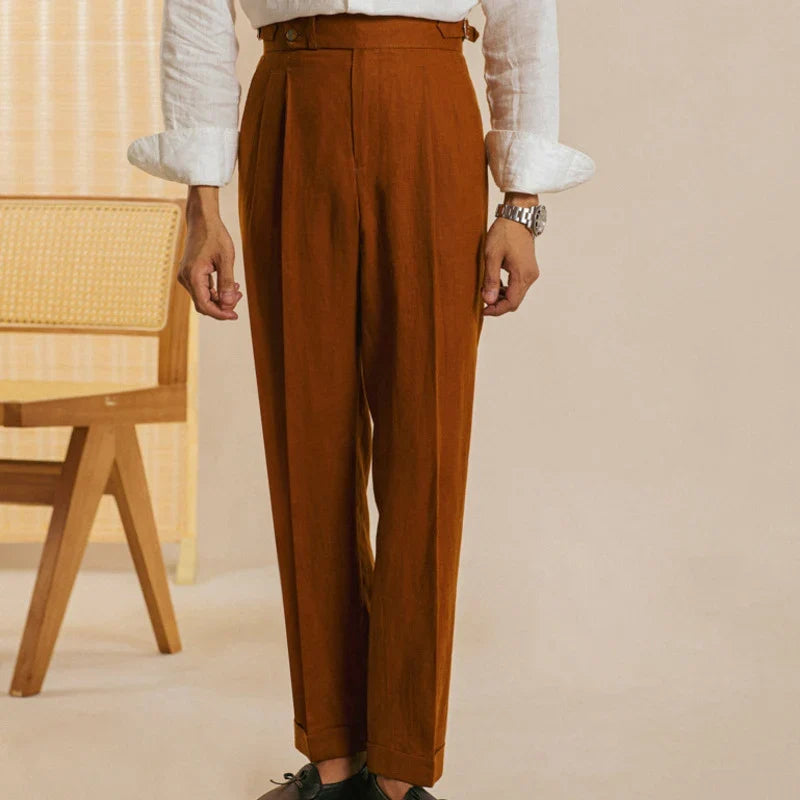 Pantalón de Vestir de Lino para Hombre Stefano Romano®