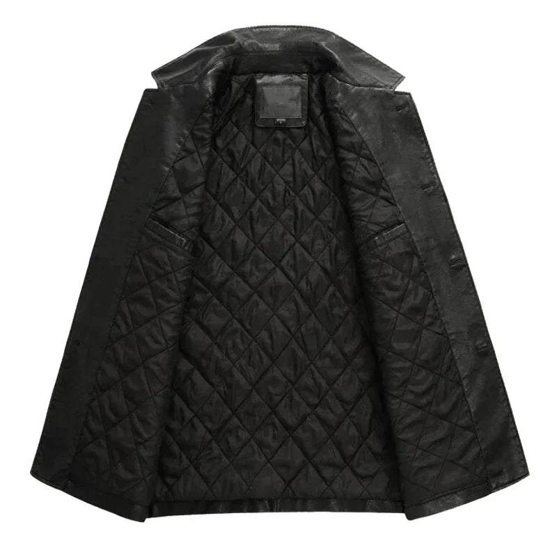 Chamarra de Cuero con Cuello Polo para Hombre Alessandro Stefano Romano®