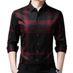 Camisa de Manga Larga a Cuadros Premium para Hombre Stefano Romano®