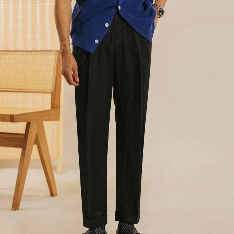 Pantalón de Vestir de Lino para Hombre Stefano Romano®