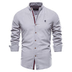 Camisa de Lino Cuello Polo Manga Larga para Hombre Marco Stefano Romano®