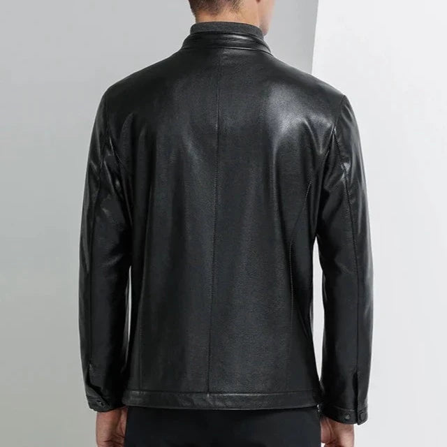 Chamarra de Cuero Diseñador Premium para Hombre Stefano Romano®
