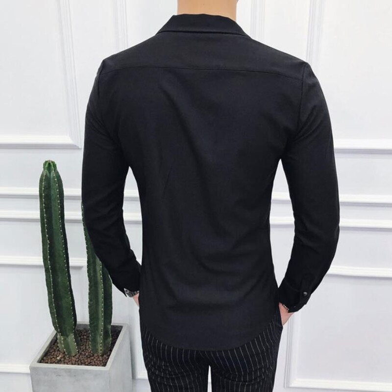 Camisa de Vestir Sport Fino Moderno Poliéster para Hombre Marco Stefano Romano®