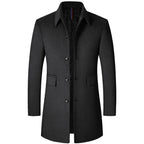 Abrigo de Lana de Diseñador Cuello Polo Slim Fit para Hombre Marco Stefano Romano®