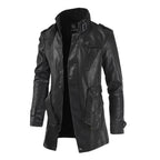 Chamarra Larga de Cuero para Hombre Stefano Romano®