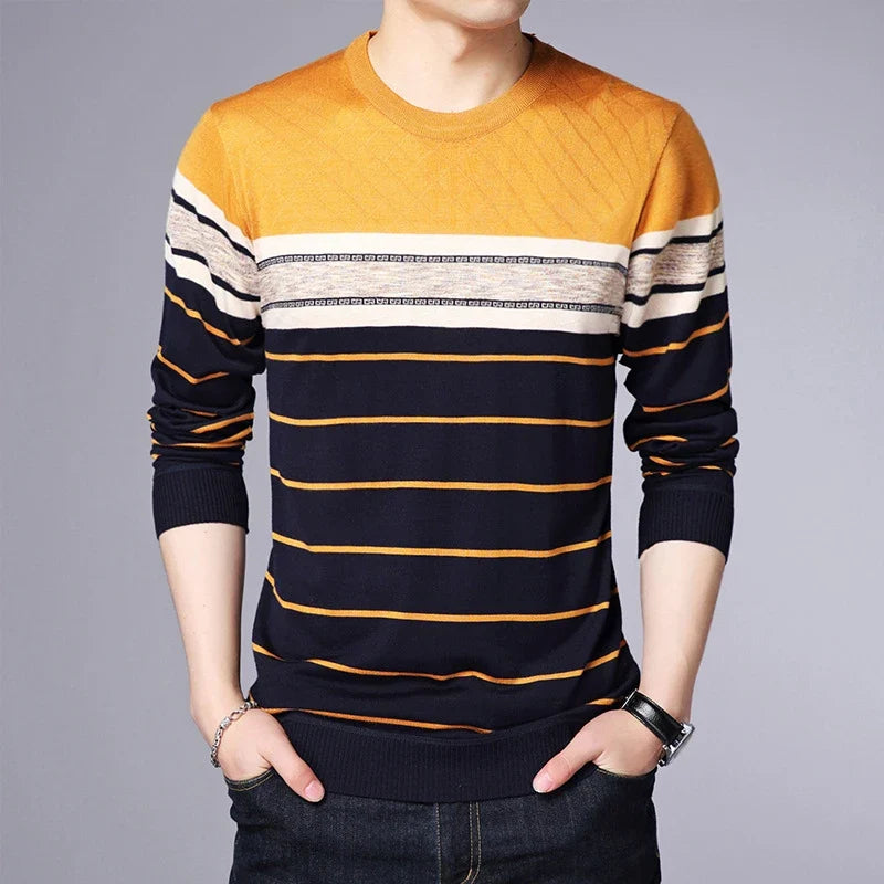 Suéter a Rayas Cuello Redondo para Hombre Marco Stefano Romano®
