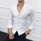 Camisa de Vestir Sport Fino Moderno Poliéster para Hombre Marco Stefano Romano®