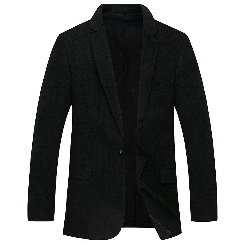 Blazer Plus Size Negro Luxury para Hombre Stefano Romano®