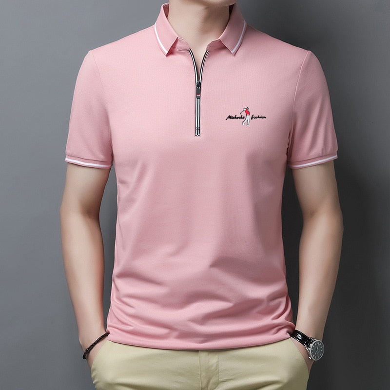 Playera Polo para Hombre con Cierre Stefano Romano®