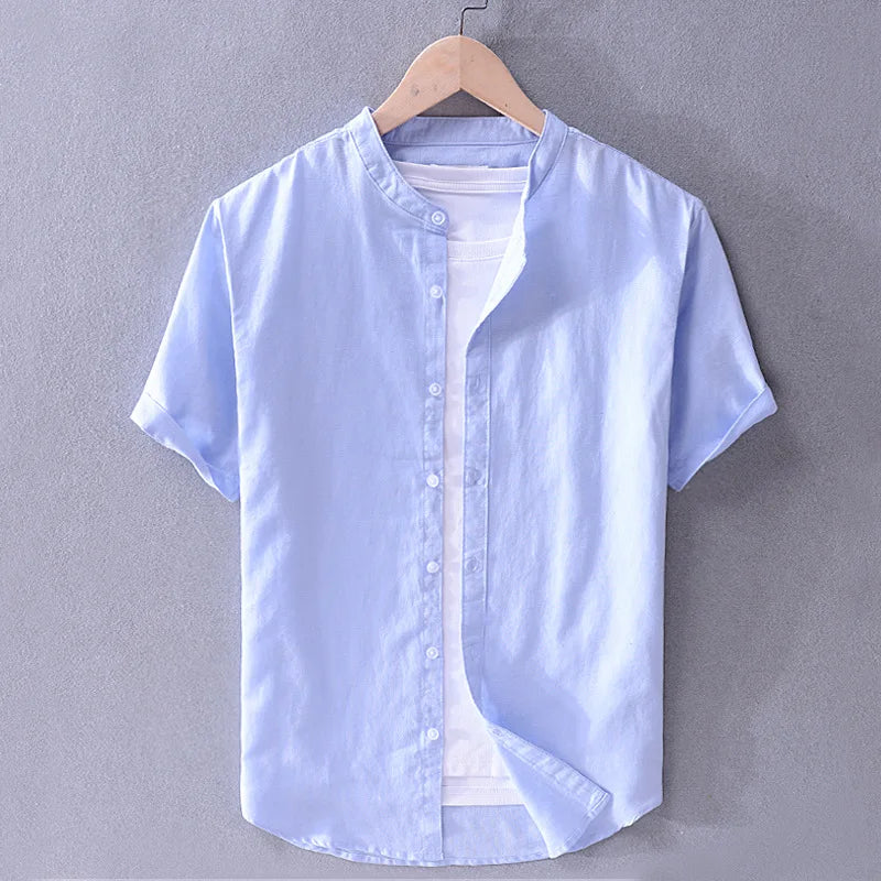 Camisa de Manga Corta de Lino para Hombre Stefano Romano®