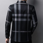 Camisa de Manga Larga a Cuadros Premium para Hombre Stefano Romano®
