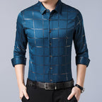 Camisa de Seda de Manga Larga a Cuadros Soul para Hombre Stefano Romano®