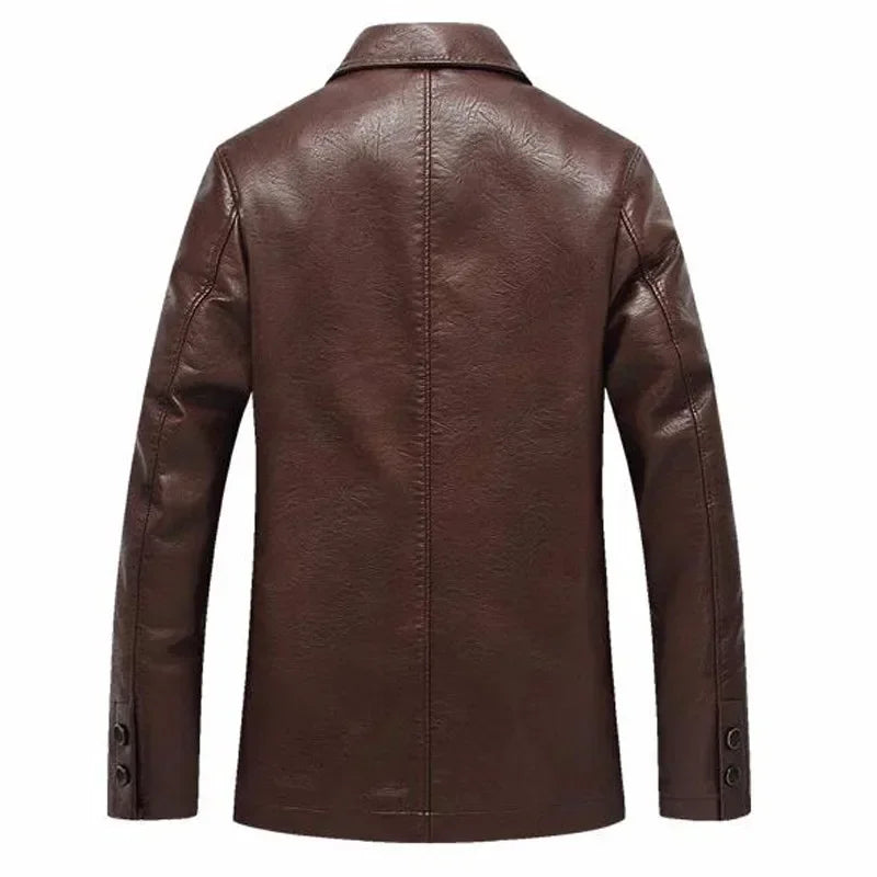 Chamarra de Cuero con Cuello Polo para Hombre Alessandro Stefano Romano®