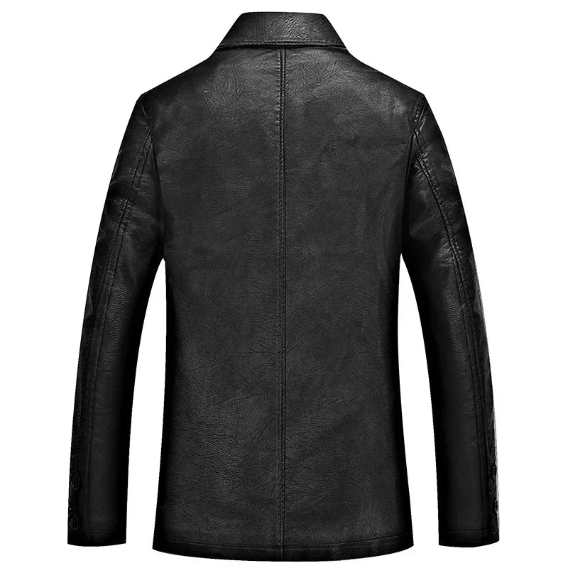 Chamarra de Cuero con Cuello Polo para Hombre Alessandro Stefano Romano®