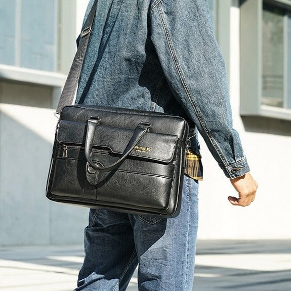 Bolsa de Cuero Genuino para Hombre Stefano Romano®