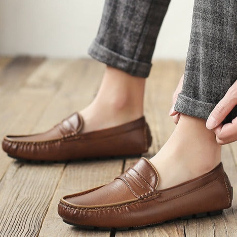 Mocasín de Cuero Genuino Antiderrapante para Hombre Stefano Romano®
